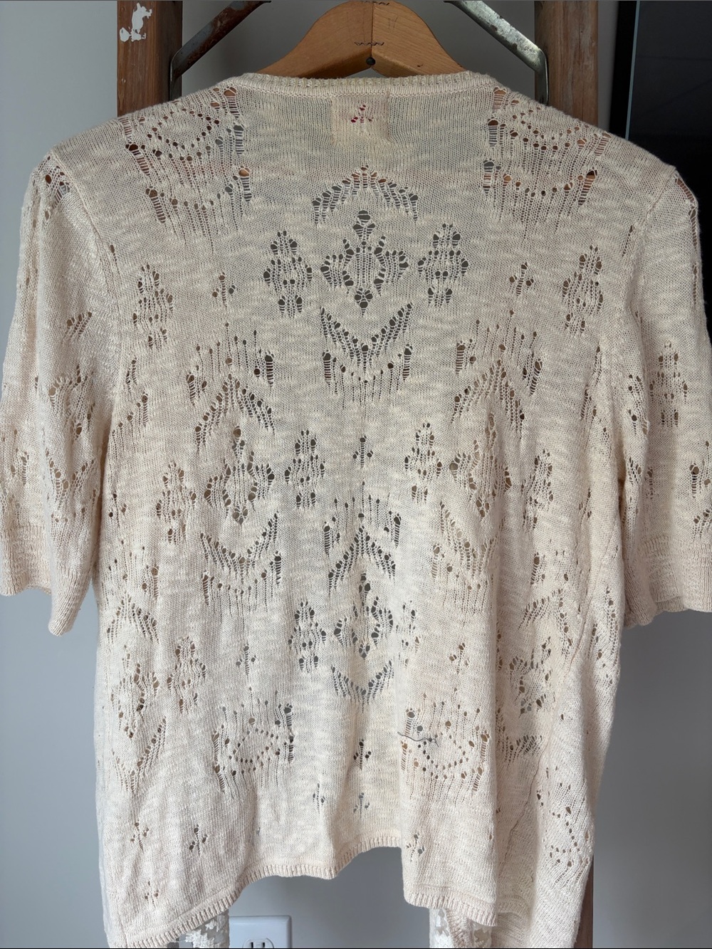 Ruby Rd. Cream Openwork Short-Sleeve Cardigan - Picture 8 of 9